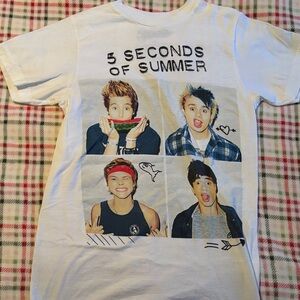 5 Seconds Of Summer White Cotton Tee